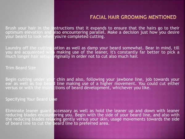 Facial hair Grooming Mentioned