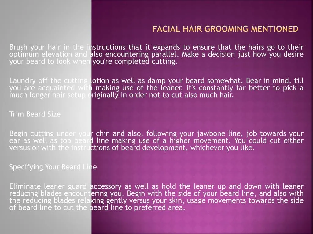 facial hair grooming mentioned