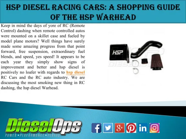 Hsp Diesel Racing Cars: A Shopping Guide of the HSP Warhead