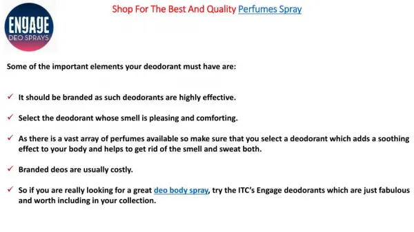Shop For The Best And Quality Perfumes Spray