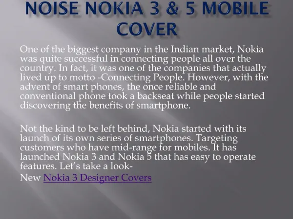 Noise Nokia 3 & 5 Mobile Cover