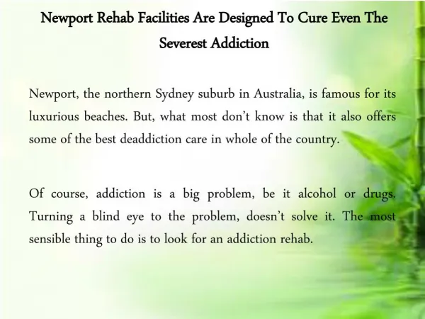 Rehab Facilities Newport