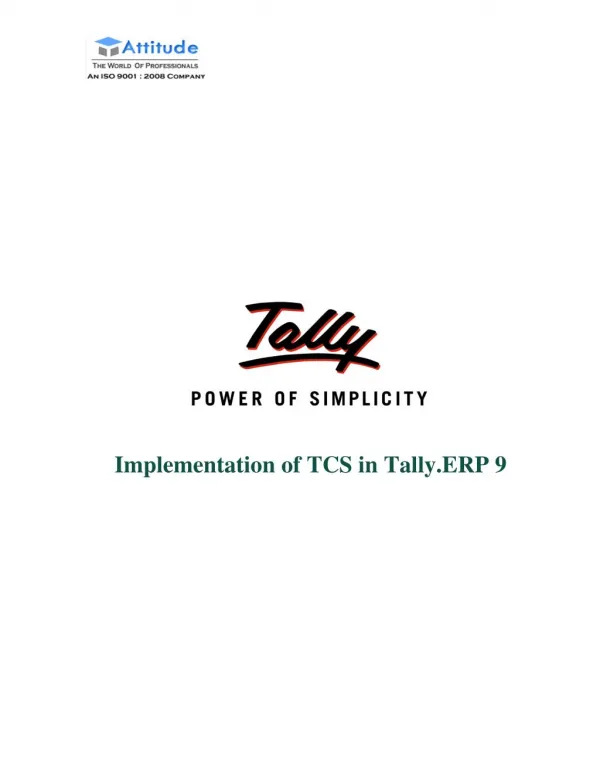 TCS at Lower Rate in Tally ERP9