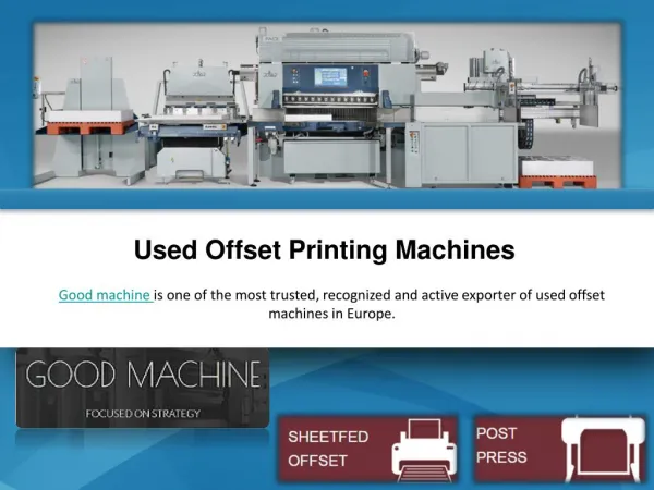 Buy Used Offset Printing Machines in Europe