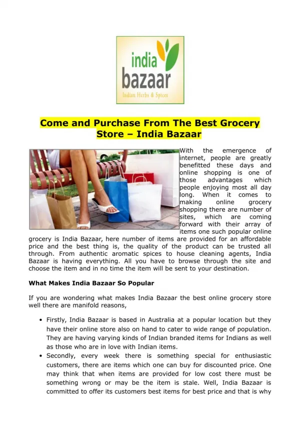 Come and Purchase From The Best Grocery Store – India Bazaar