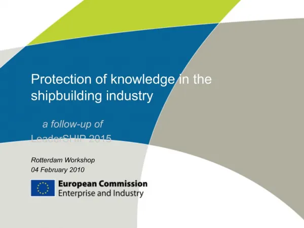 Protection of knowledge in the shipbuilding industry