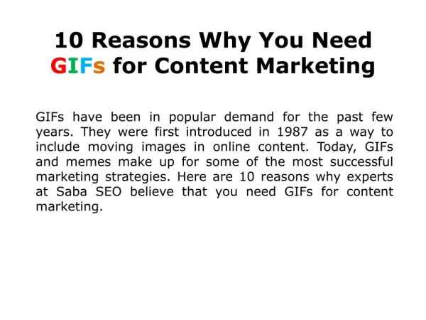 10 Reasons Why You Need GIFs for Content Marketing