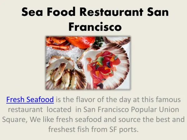 Local Seafood Restaurant San Francisco