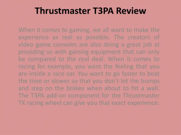 Thrustmaster T3PA Review