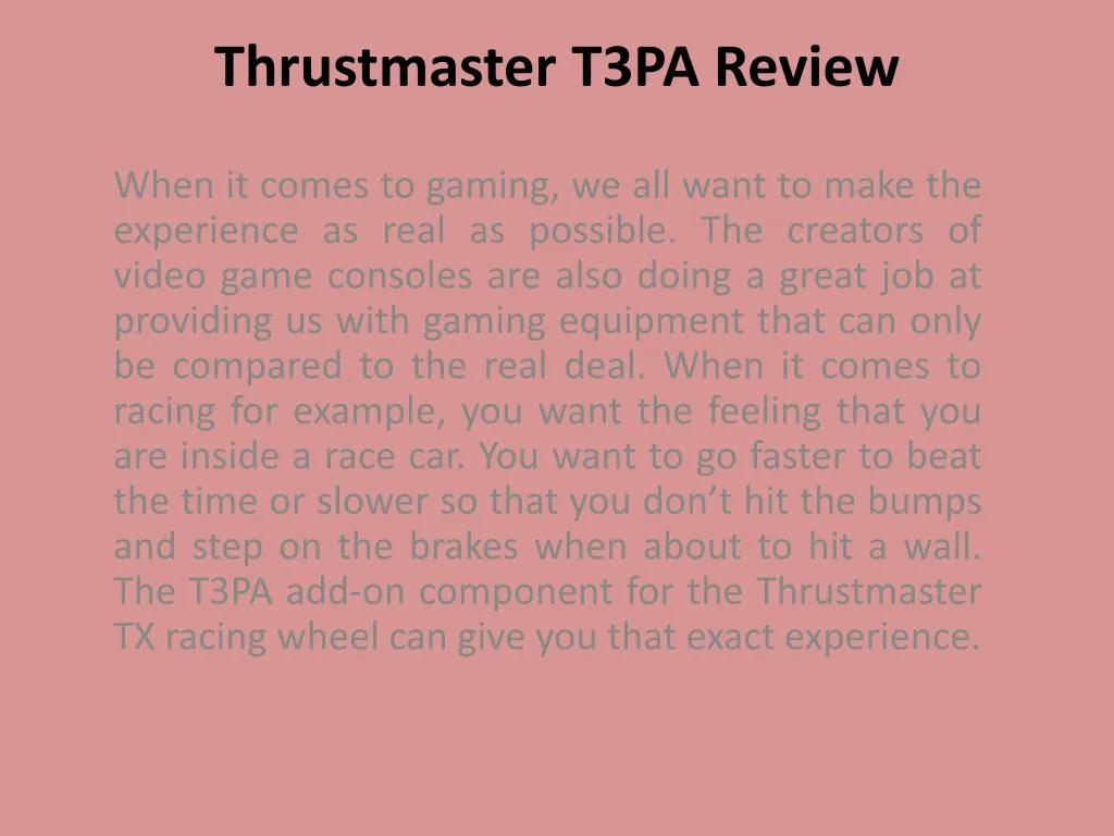 thrustmaster t3pa review