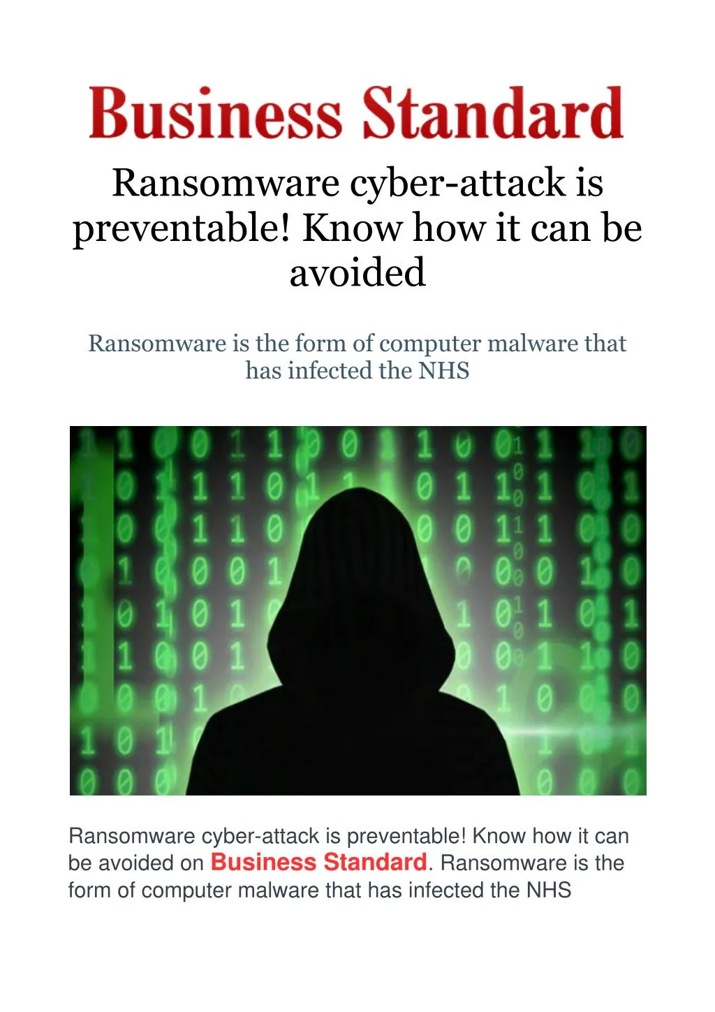 ransomware cyber attack is preventable know