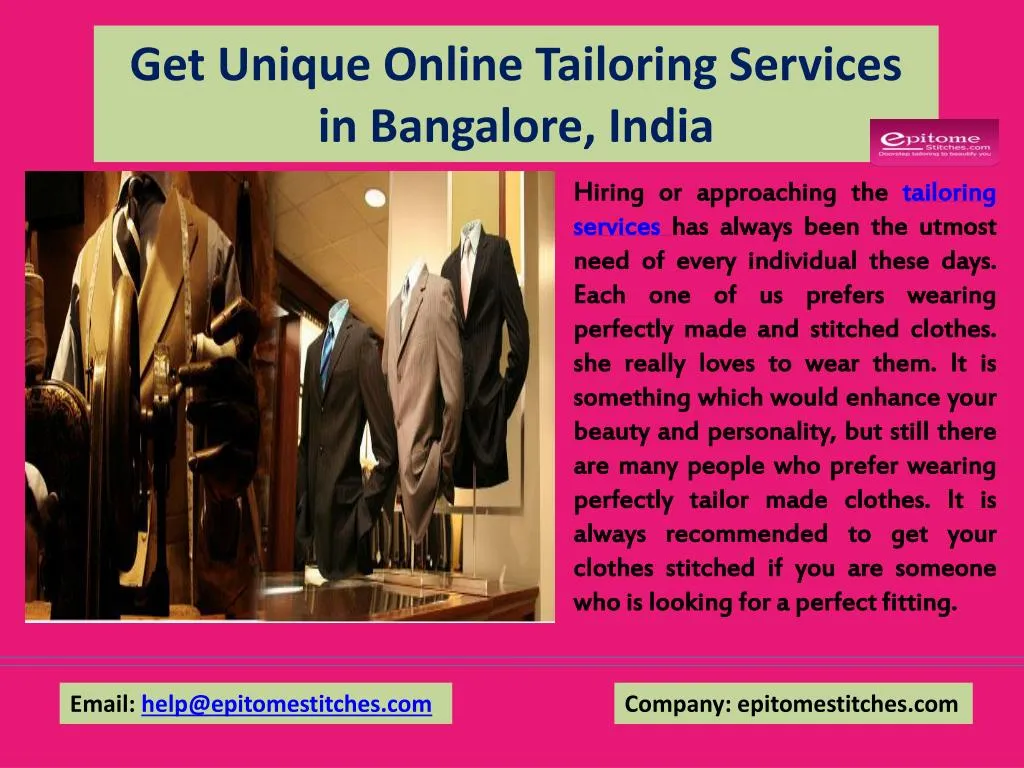 get unique online tailoring services in bangalore india