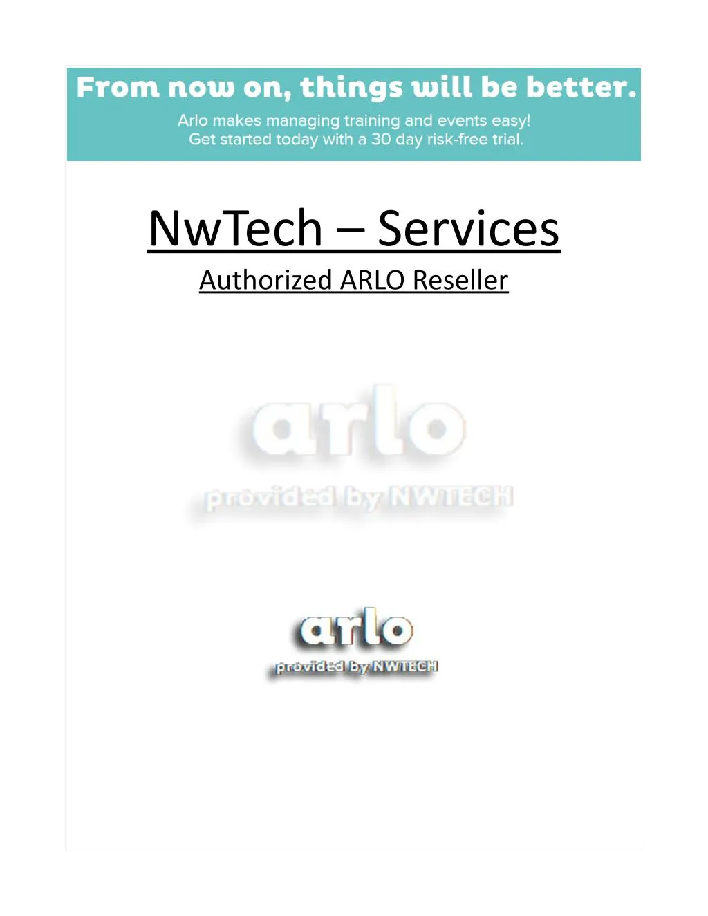 nwtech services authorized arlo reseller