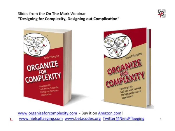 Design for Complexity. Webinar with Niels Pflaeging organized by On The Mark