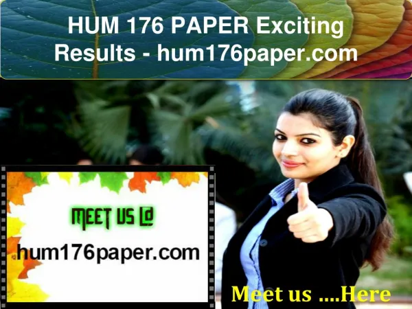 HUM 176 PAPER Exciting Results - hum176paper.com
