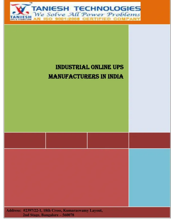 Industrial Online Ups manufacturers in India
