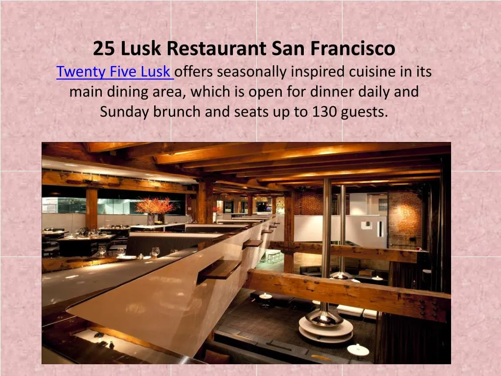 25 lusk restaurant san francisco twenty five lusk