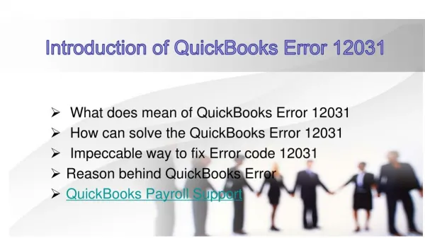 Introduction QuickBooks Error 12031