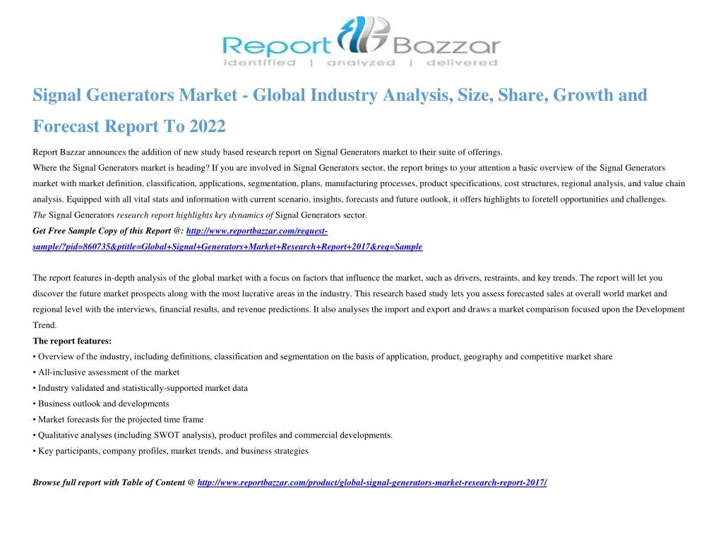 signal generators market global industry analysis
