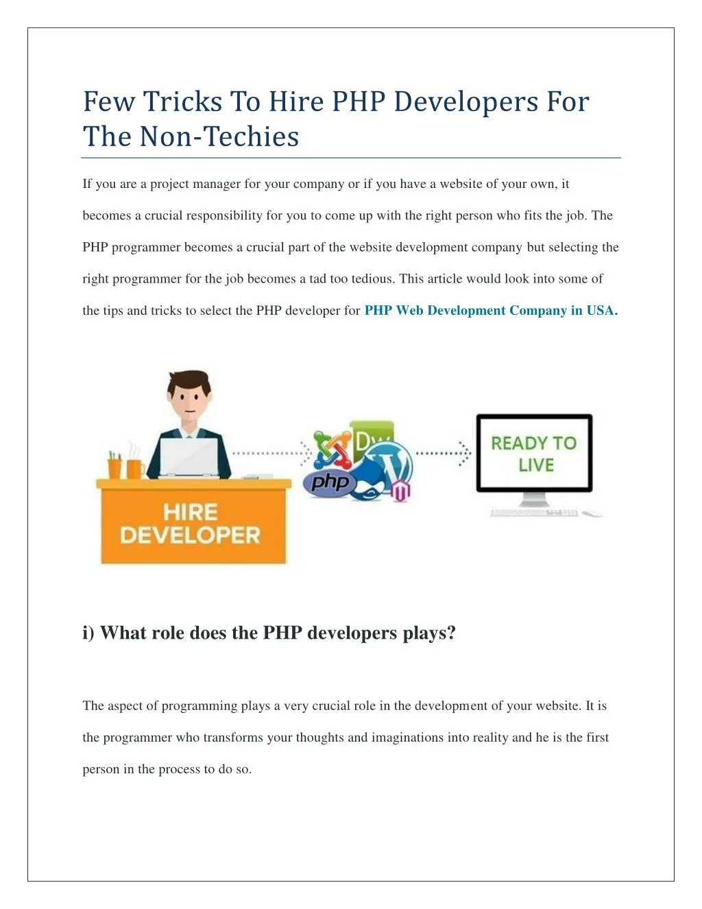 few tricks to hire php developers