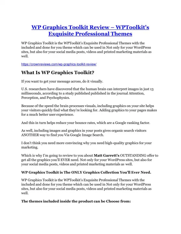 WP Graphics Toolkit review and (GET) 100 items bonus pack