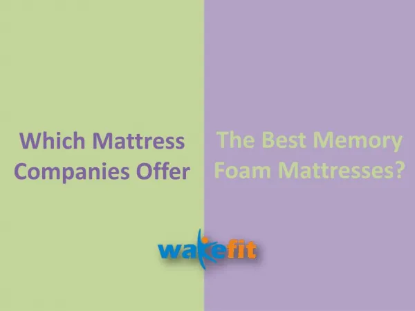 Which Mattress Companies Offer The Best Memory Foam?