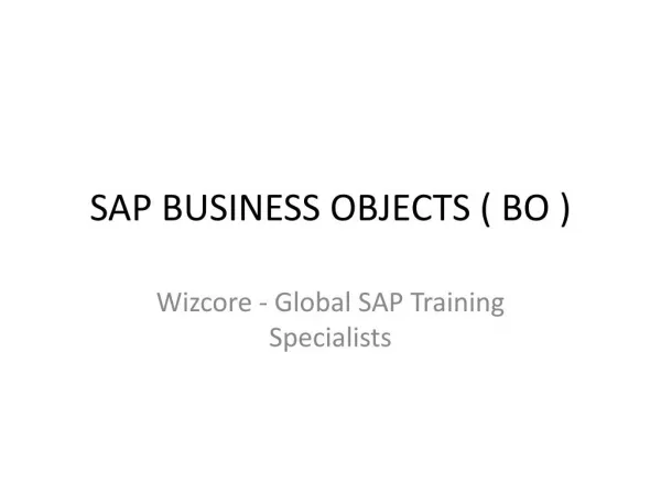 SAP Business Objects Training Online in UK - Wizcore