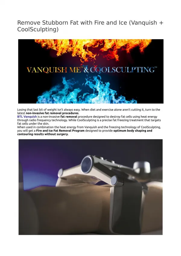Remove Stubborn Fat with Fire and Ice (Vanquish CoolSculpting)