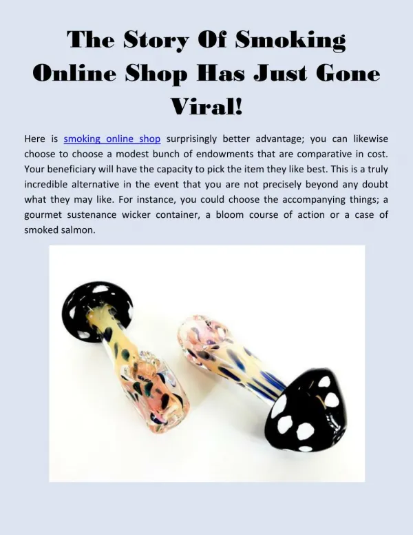The Story Of Smoking Online Shop Has Just Gone Viral!