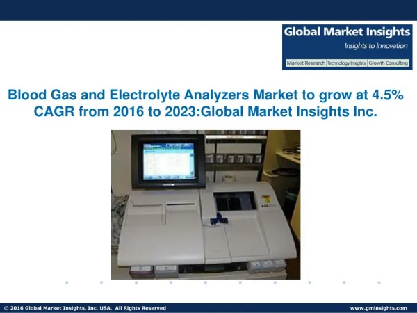 Blood Gas And Electrolyte Analyzers Market share to grow at 4.5% CAGR from 2016 to 2023