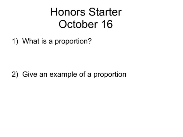 Honors Starter October 16