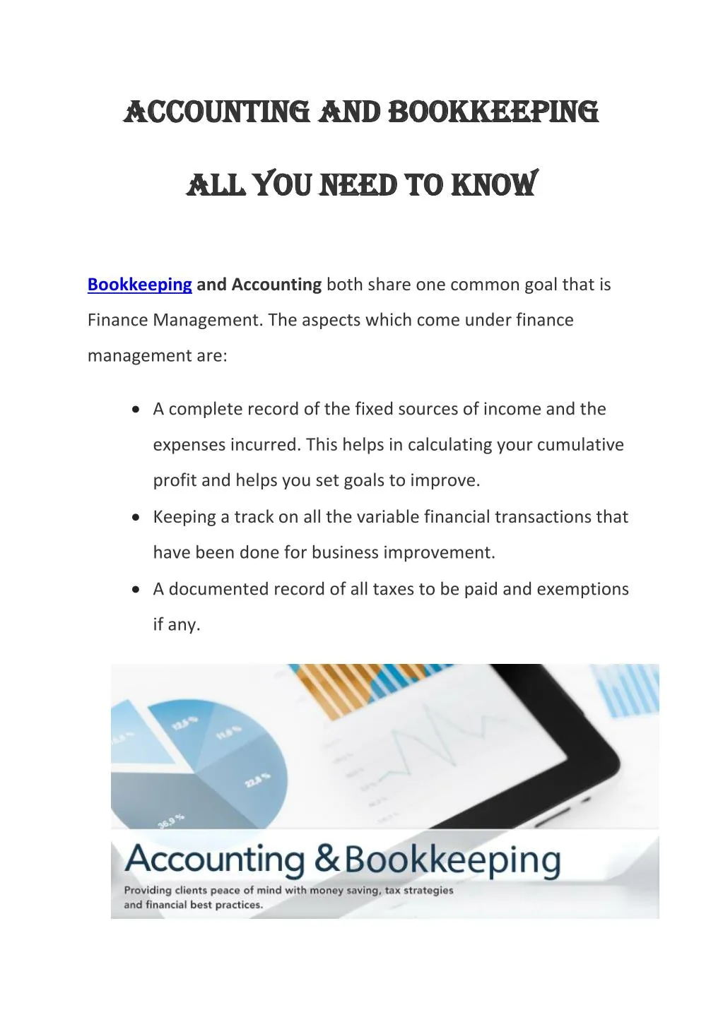 accounting and bookkeeping accounting