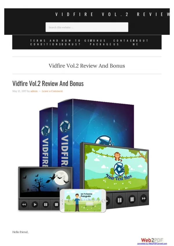 Vidfire Vol.2 Review And Bonus