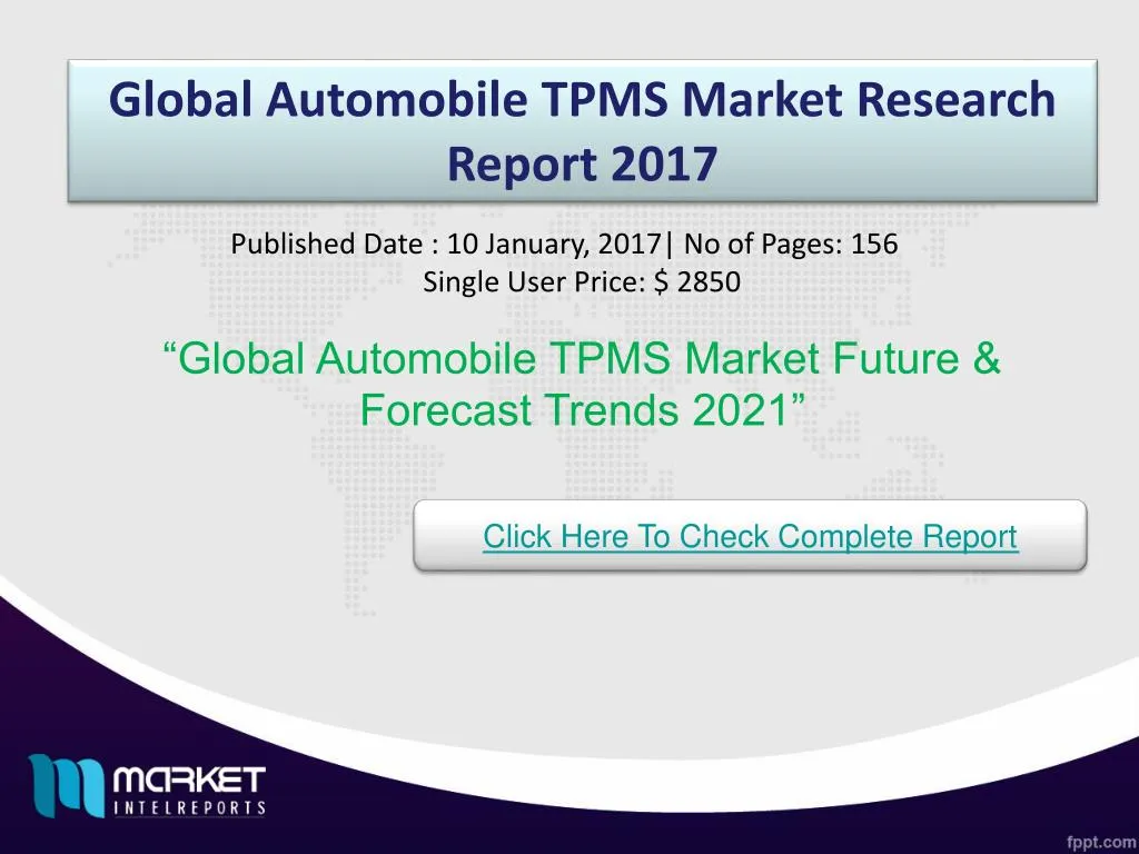 global automobile tpms market research report 2017