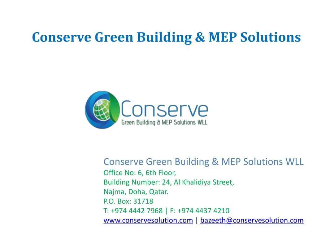conserve green building mep solutions