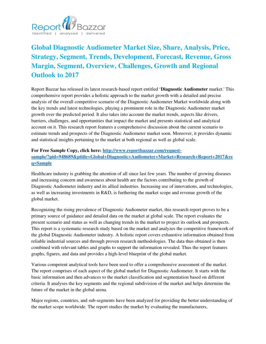 global diagnostic audiometer market size share