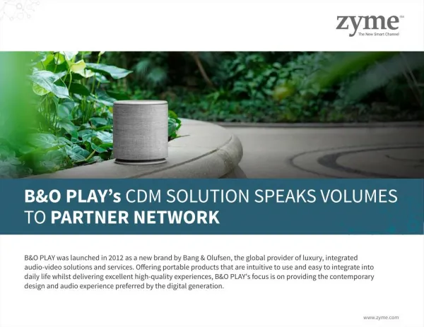 CDM Solution Provided by Zyme