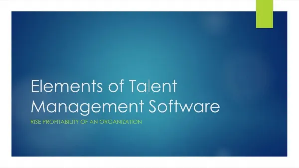 Elements of talent management software