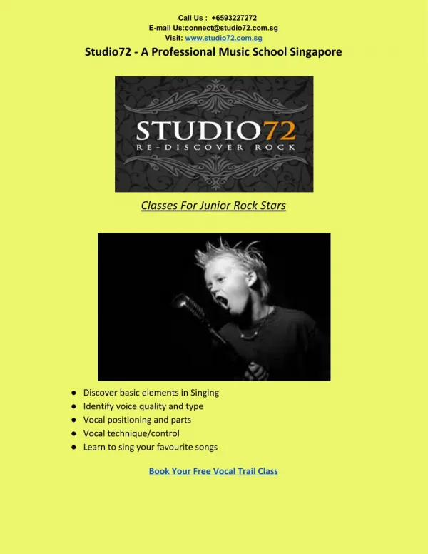 Studio72 - A Professional Vocal Classes