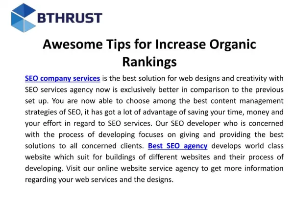 Awesome tips for increase organic rankings