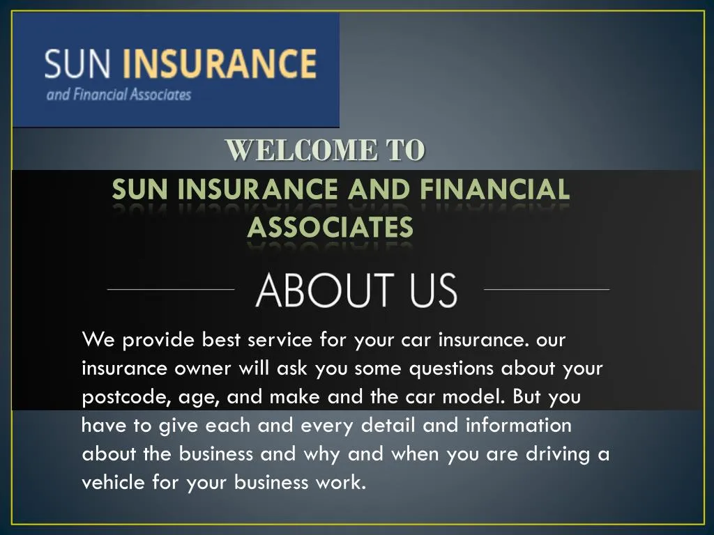 welcome to sun insurance and financial associates