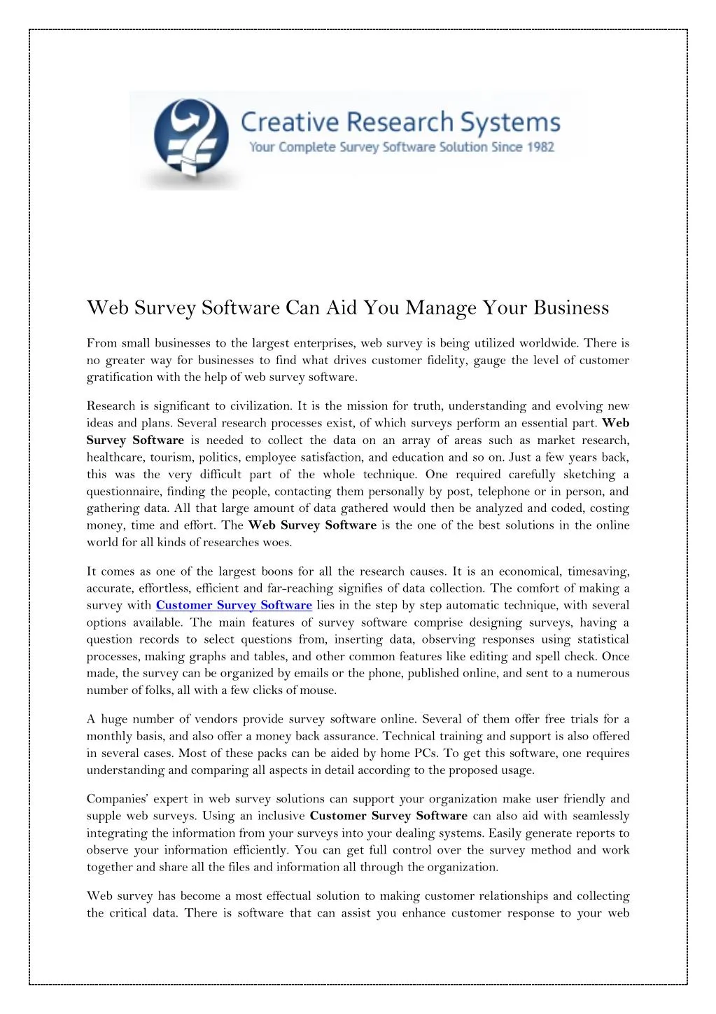 web survey software can aid you manage your