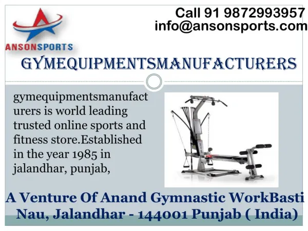 Best Quality Products Gym Equipment Manufacturers in Punjab