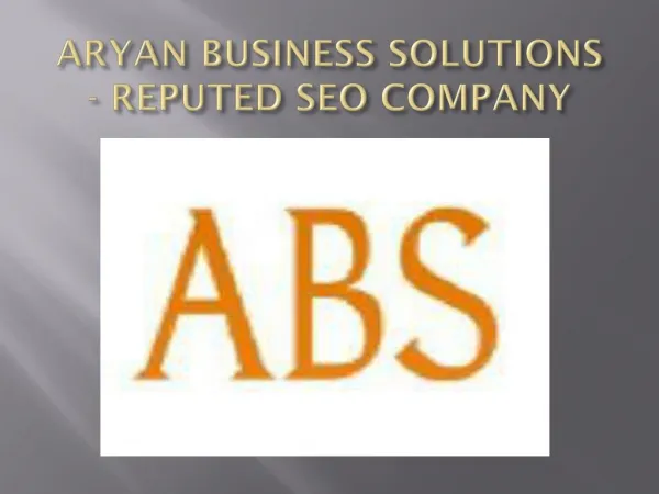 Aryan Business Solutions - Reputed SEO Company