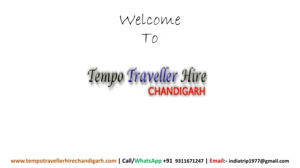 Hire Luxury Tempo Traveller in Chandigarh for City Tour