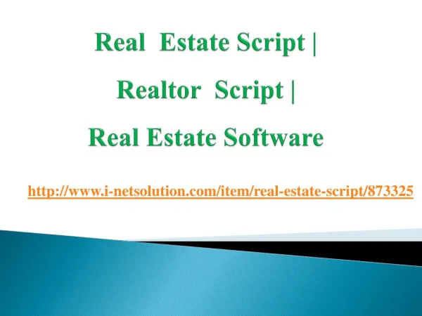 Real Estate Software | Real Estate Script | Realtor Script