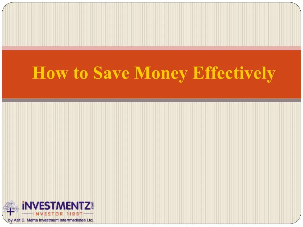 how to save money effectively