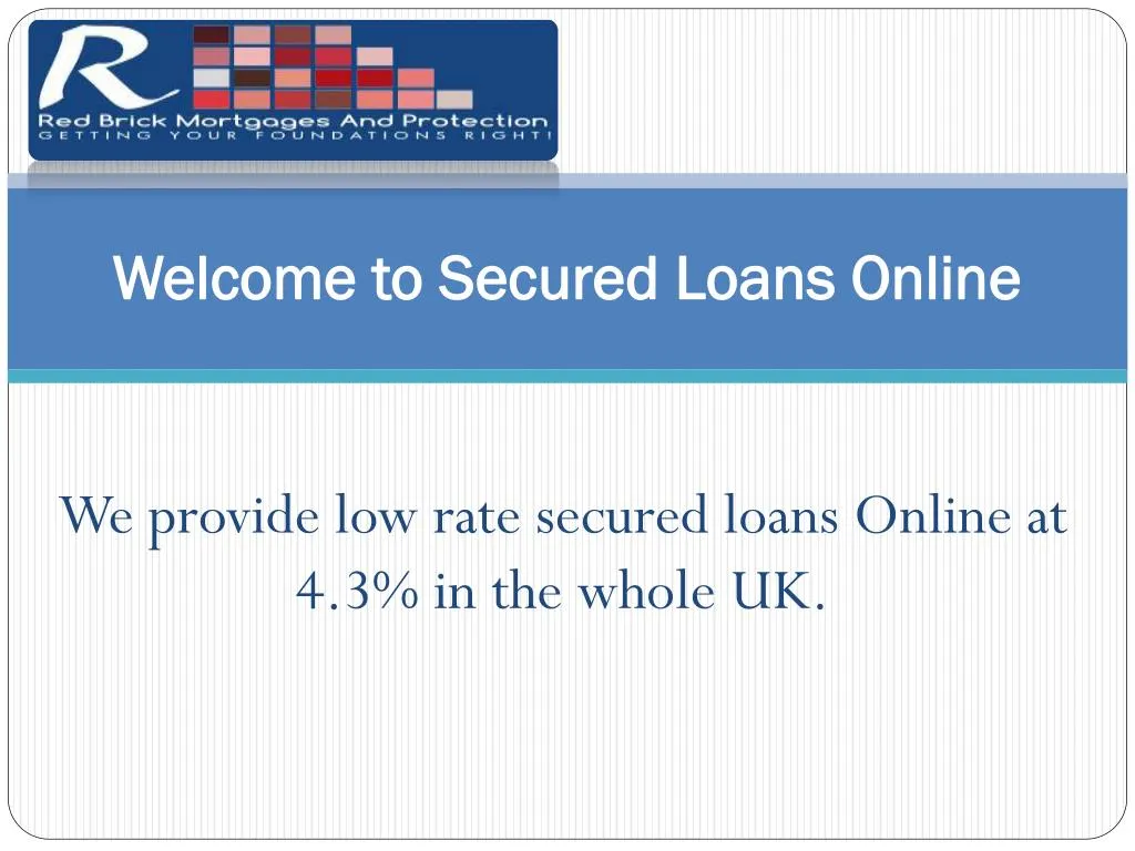 welcome to secured loans online