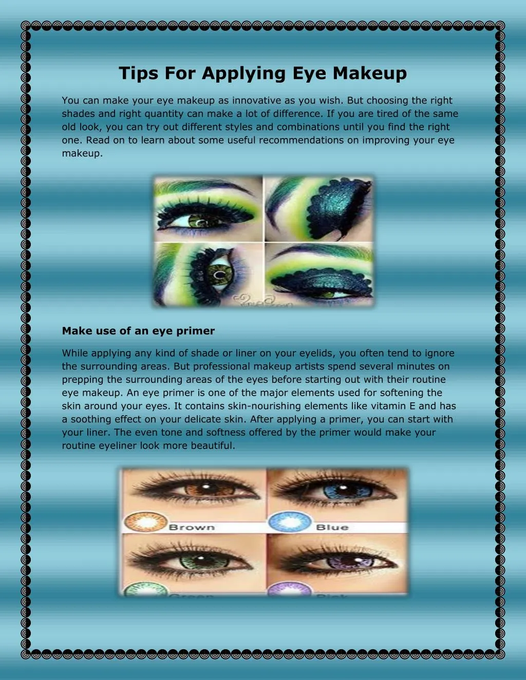 tips for applying eye makeup