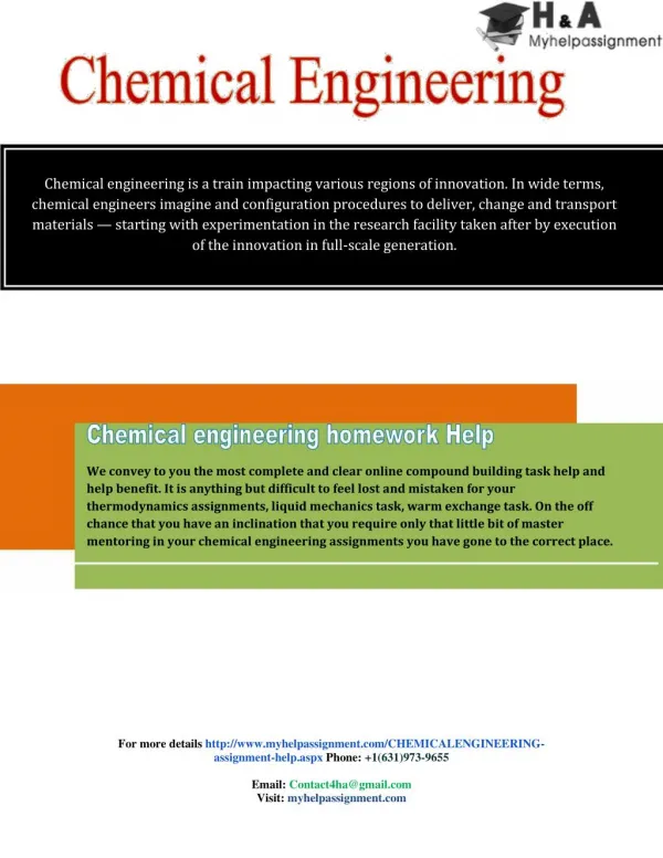 Chemical engineering homework Help